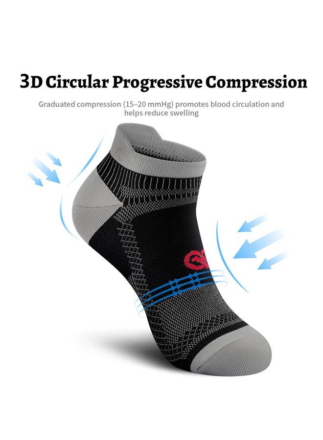PAPLUS Ankle Compression Sock for Men and Women 2/4/6 Pairs, Low Cut Compression Running Sock with Ankle Support, Black(2 Pairs), S-M - Image 3