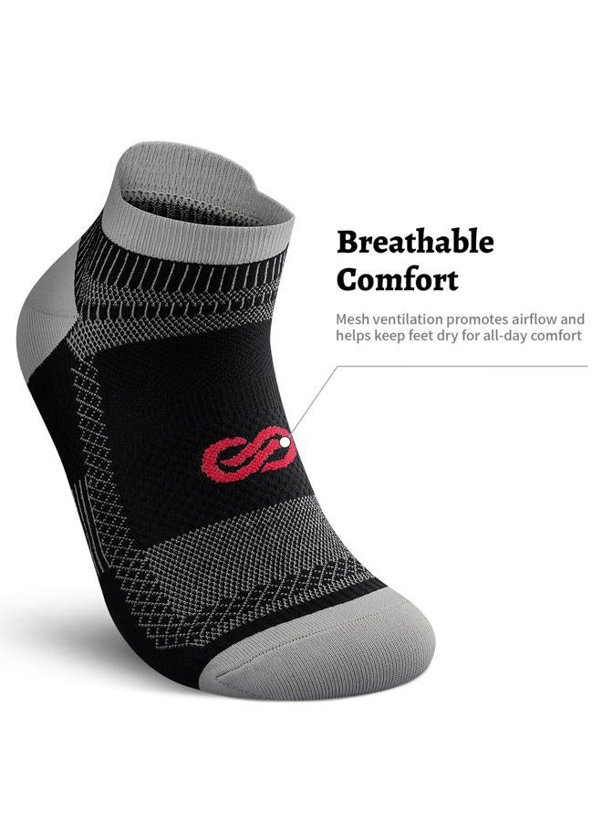 PAPLUS Ankle Compression Sock for Men and Women 2/4/6 Pairs, Low Cut Compression Running Sock with Ankle Support, Black(2 Pairs), S-M - Image 5