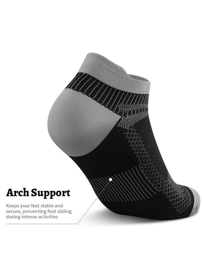 PAPLUS Ankle Compression Sock for Men and Women 2/4/6 Pairs, Low Cut Compression Running Sock with Ankle Support, Black(2 Pairs), S-M - Image 4