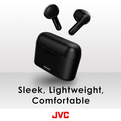 JVC True Wireless Earbuds Headphones, 11mm Neodymium Magnet Driver, Touch Sensor Operation, Bluetooth 5.1, Water Resistance (IPX4), Long Battery Life (up to 22 Hours) - HAA3TB (Black), Small - Image 2