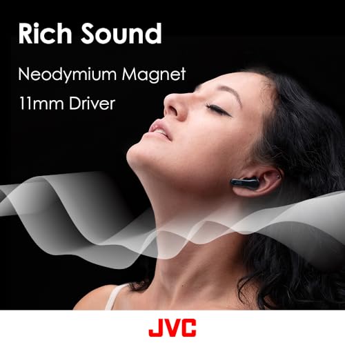 JVC True Wireless Earbuds Headphones, 11mm Neodymium Magnet Driver, Touch Sensor Operation, Bluetooth 5.1, Water Resistance (IPX4), Long Battery Life (up to 22 Hours) - HAA3TB (Black), Small - Image 5