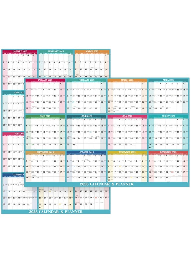 MaaIbok 2025 Yearly Wall Calendar - Dry Erase Calendar 2025, Jan. 2025 - Dec. 2025, 34.8'' × 22.8'', 2-Sided Erasable Calendar With 8 Round Stickers - Image 1