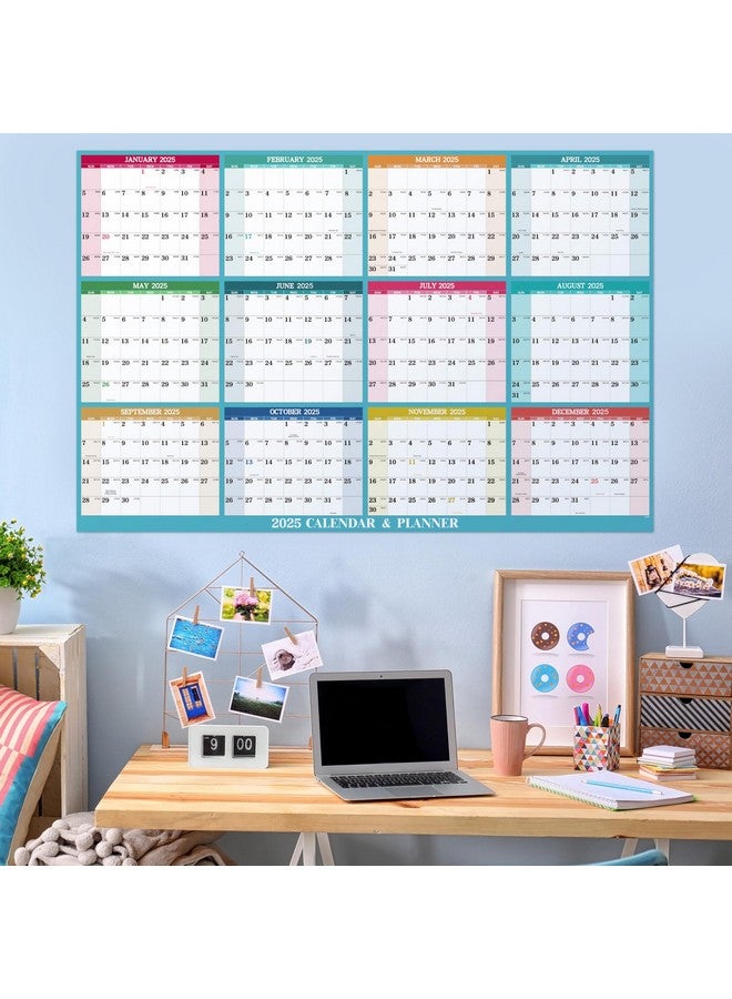 MaaIbok 2025 Yearly Wall Calendar - Dry Erase Calendar 2025, Jan. 2025 - Dec. 2025, 34.8'' × 22.8'', 2-Sided Erasable Calendar With 8 Round Stickers - Image 2