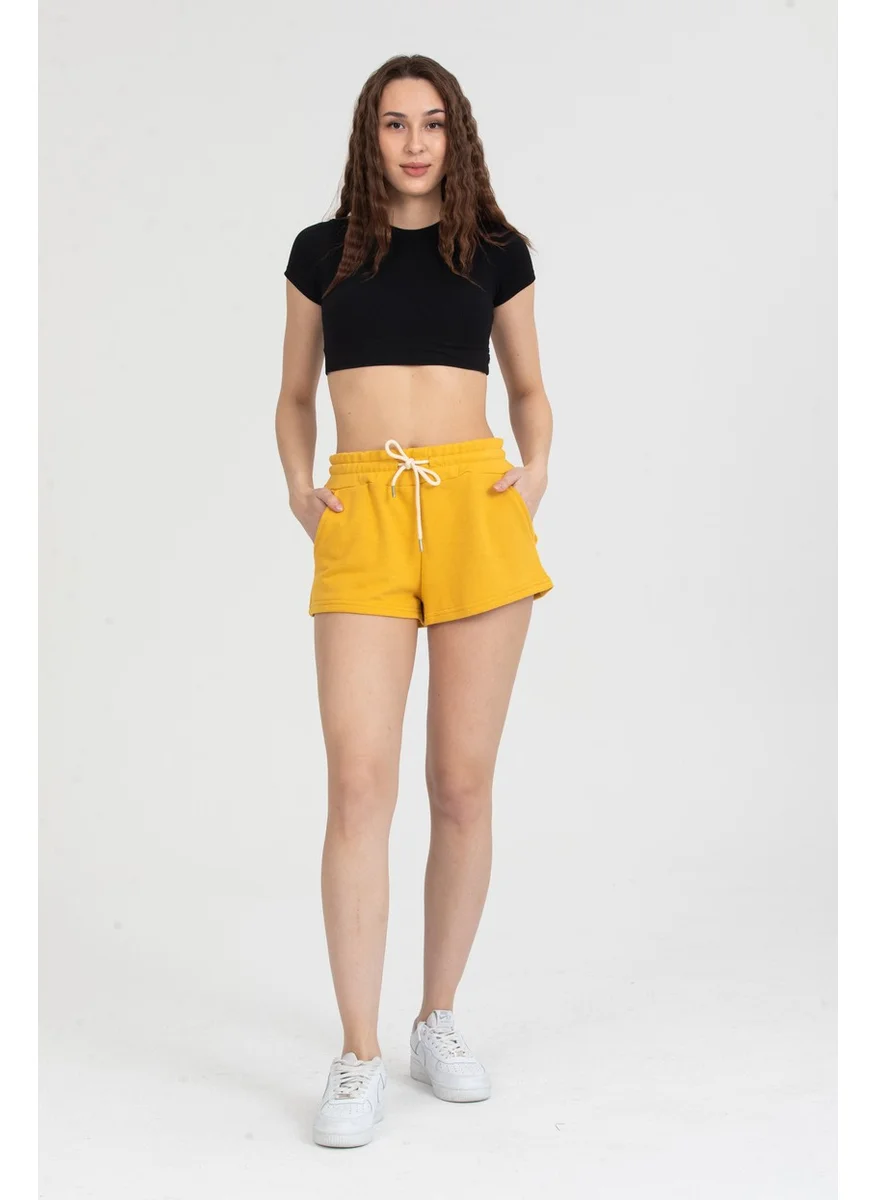 Twenty3 Women's Basic Short Pocket Shorts with Elastic Waist