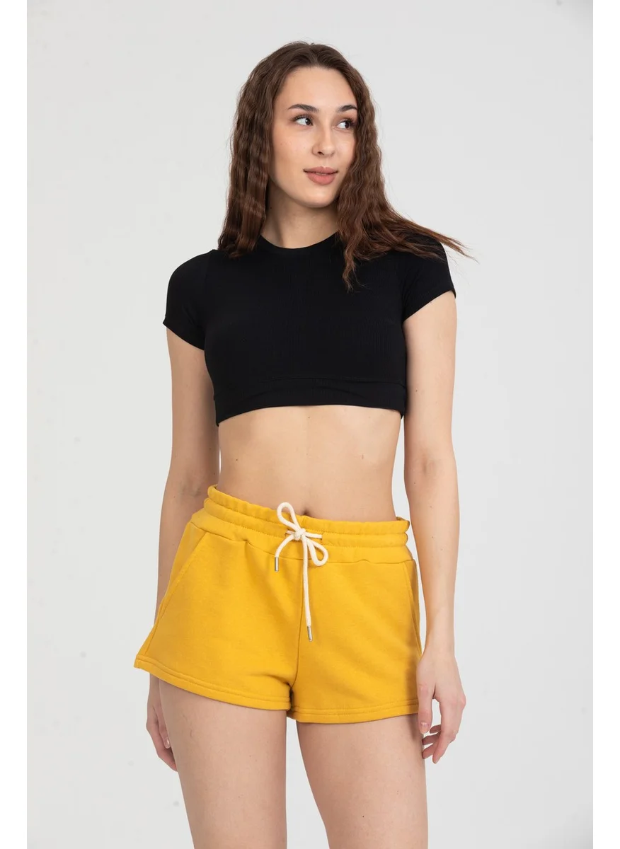 Twenty3 Women's Basic Short Pocket Shorts with Elastic Waist