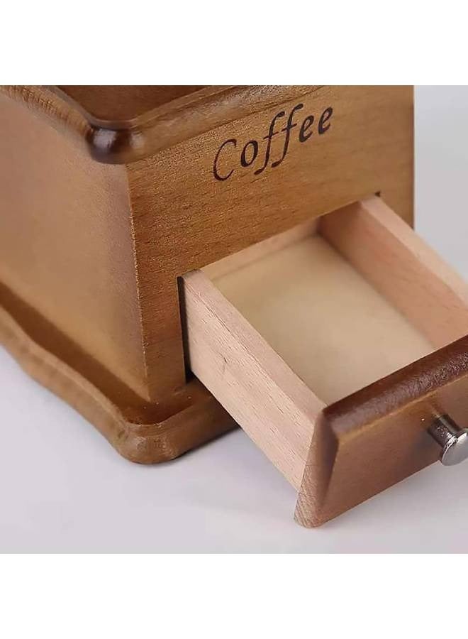 مطحنة قهوة يدوية صغيرة  خشبية كلاسيكية - Image 4
