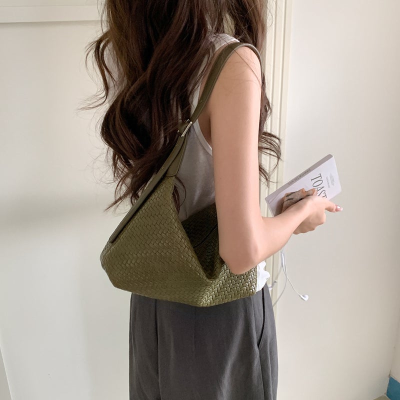 Woven PU Shoulder Bag for Women - Image 3
