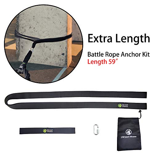 J Bryant Fitness Extra Length Outdoor Battle Rope Anchor Strap Kit Accessories Sport for Rope Easy Setup Home Gym Muscle Workout Equipment 31" Length - Image 4