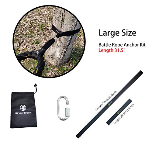 J Bryant Fitness Extra Length Outdoor Battle Rope Anchor Strap Kit Accessories Sport for Rope Easy Setup Home Gym Muscle Workout Equipment 31" Length - Image 3