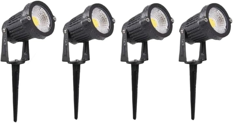 مصباح حديقة خارجي 7 واط، مصباح ليد مع عمود، مقاوم للماء IP66 (عبوة من 4) - أزرق - Image 1