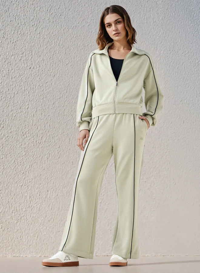 كابا بنطلون رياضي واسع الساق بتفاصيل خطوط كابا