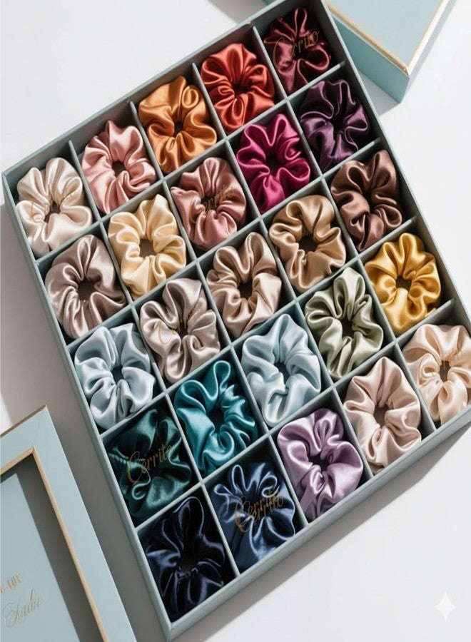Cerrito Satin Silk Hair Scrunchies for Women & Girls - Soft Elastic Hair Ties for Ponytail, Bun & Daily Styling, No Damage Hair Bands, Premium Hair Accessories Pack, Birthday Gift (Multi-6 Pcs, No Box Include) - Image 1
