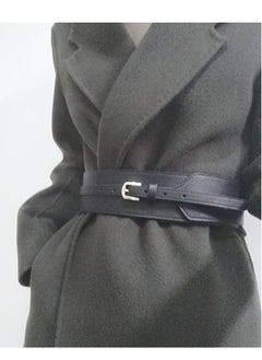KASTWAVE Women Belt, PU Leather Wide Knotted Belt Simple and Versatile Waist Seal Adjustable Perforated Dress Girdle for Wedding Festival Shaping Belt (2, Black Brown)  - Image 5