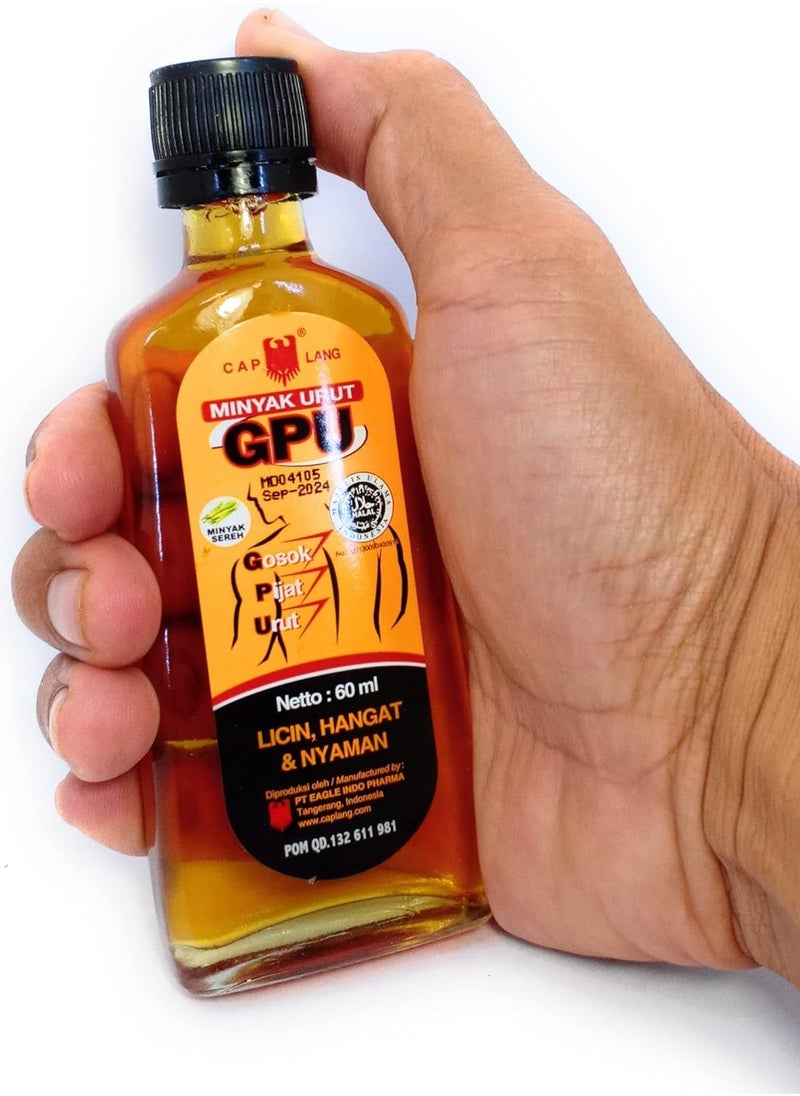CAP LANG Cap Lang GPU Minyak Urut Liniment Oil, 60 Ml (1 bottle)  - Image 4