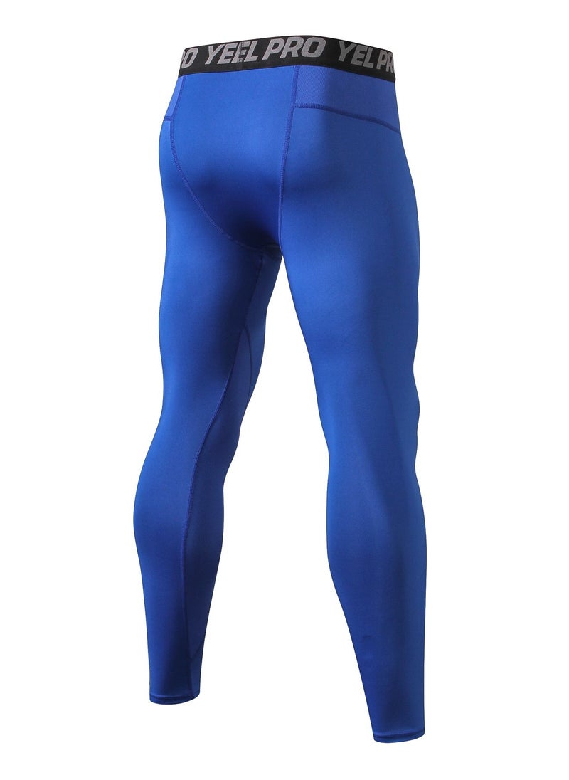 Loquat - Men Quick Dry Breathable Elastic Running Trousers Blue - Image 1