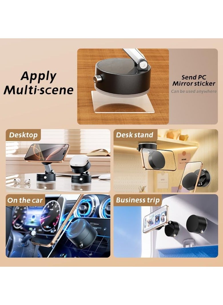 اترجسز - فراغ امتصاص المغناطيسي سيارة حامل الهاتف المحمول ، Azonee 360 درجة قابل للتدوير وقابلة للطي حامل الهاتف المحمول ، شعور قوي من قبضة ، يمكن استخدامها في السيارات ، وصالة رياضية ، المنزل حر اليدين ، تنطبق على الهاتف المحمول ونظام الروبوت magsafe ( أسود ، بما في ذلك اثنين من الحلقات المغناطيسية ) - Image 1