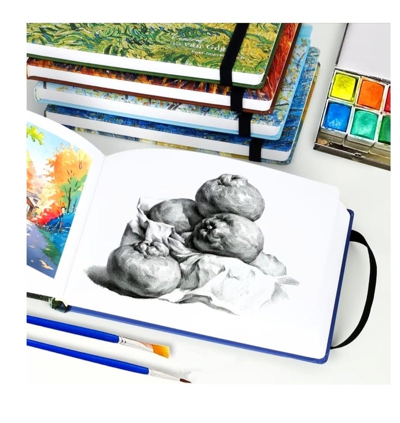 A5 Sketchbook Vincent Van Gogh Art, 50 Pages of 160Gsm RED - Image 2