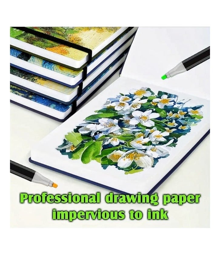 A5 Sketchbook Vincent Van Gogh Art, 50 Pages of 160Gsm RED - Image 5