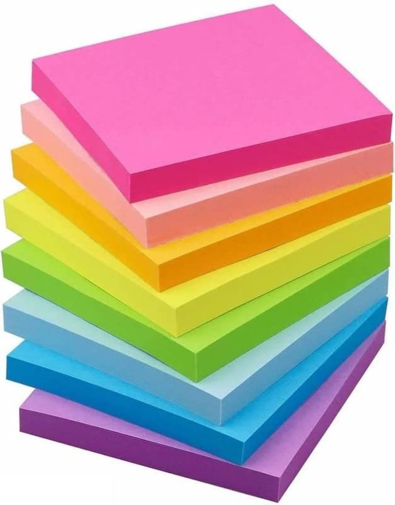 OFIXO Self Sticky Notes - Pack of 5 Neon Colors, 400 Sheets, 3 X 3-Inches (80 Sheets per Color) - Image 1