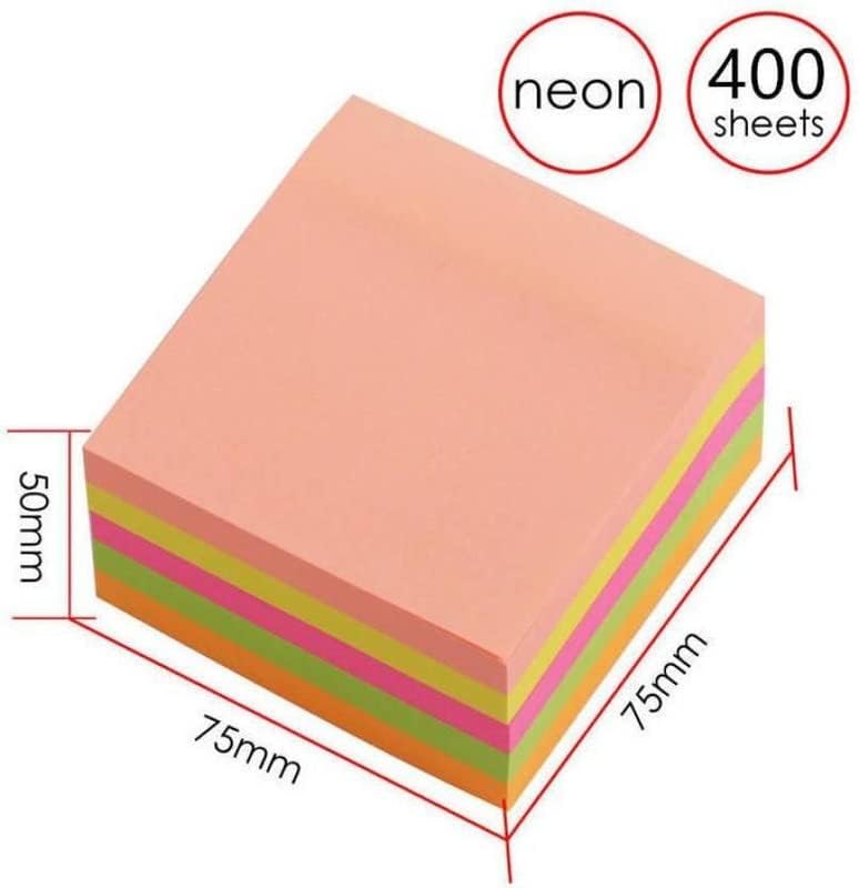 OFIXO Self Sticky Notes - Pack of 5 Neon Colors, 400 Sheets, 3 X 3-Inches (80 Sheets per Color) - Image 4