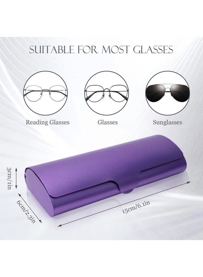 Hifot Hard Case Glasses Aluminium, Metal Case Reading Glasses Case for Women Men, Purple, One size - Image 2