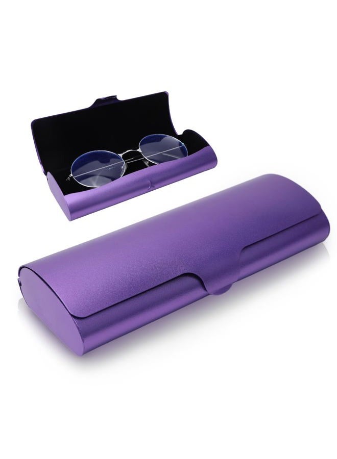 Hifot Hard Case Glasses Aluminium, Metal Case Reading Glasses Case for Women Men, Purple, One size - Image 1