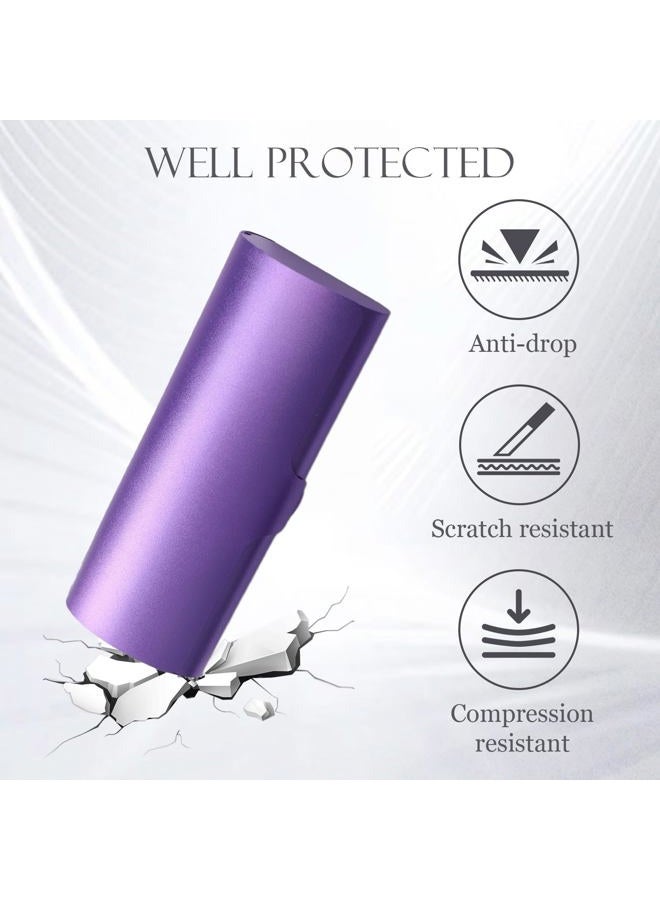 Hifot Hard Case Glasses Aluminium, Metal Case Reading Glasses Case for Women Men, Purple, One size - Image 4
