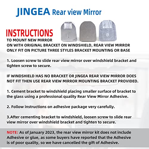 JINGEA 10.5" Rear view mirror, Interior mirror rearview mirror Kit Compatible With Toyota Corolla, RAV4, Ford Focus, Jeep Wrangler, CJ, Nissan Rogue, Murano, Kicks, Sentra, Altima, Armada SUV, Car - Image 2