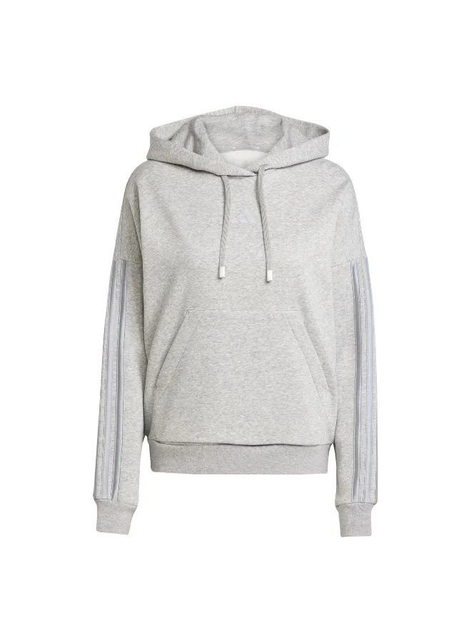 Adidas Adidas W Hol Fl Hd Grey Hooded Sweat Sweatshirts For Women