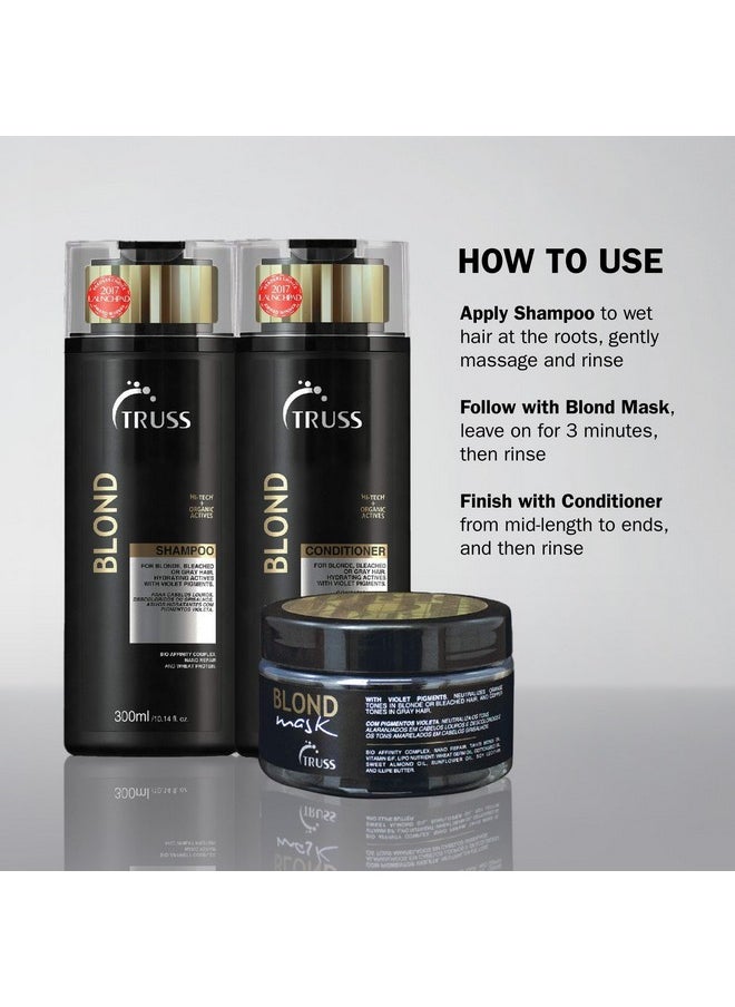 تروس بلسم TRUSS Blond - بلسم بنفسجي للشعر الأشقر والمبيض والرمادي - يحمي اللون، ويرطب، ويعيد المرونة، ويعادل درجات اللون النحاسي والأصفر والبرتقالي  - Image 4