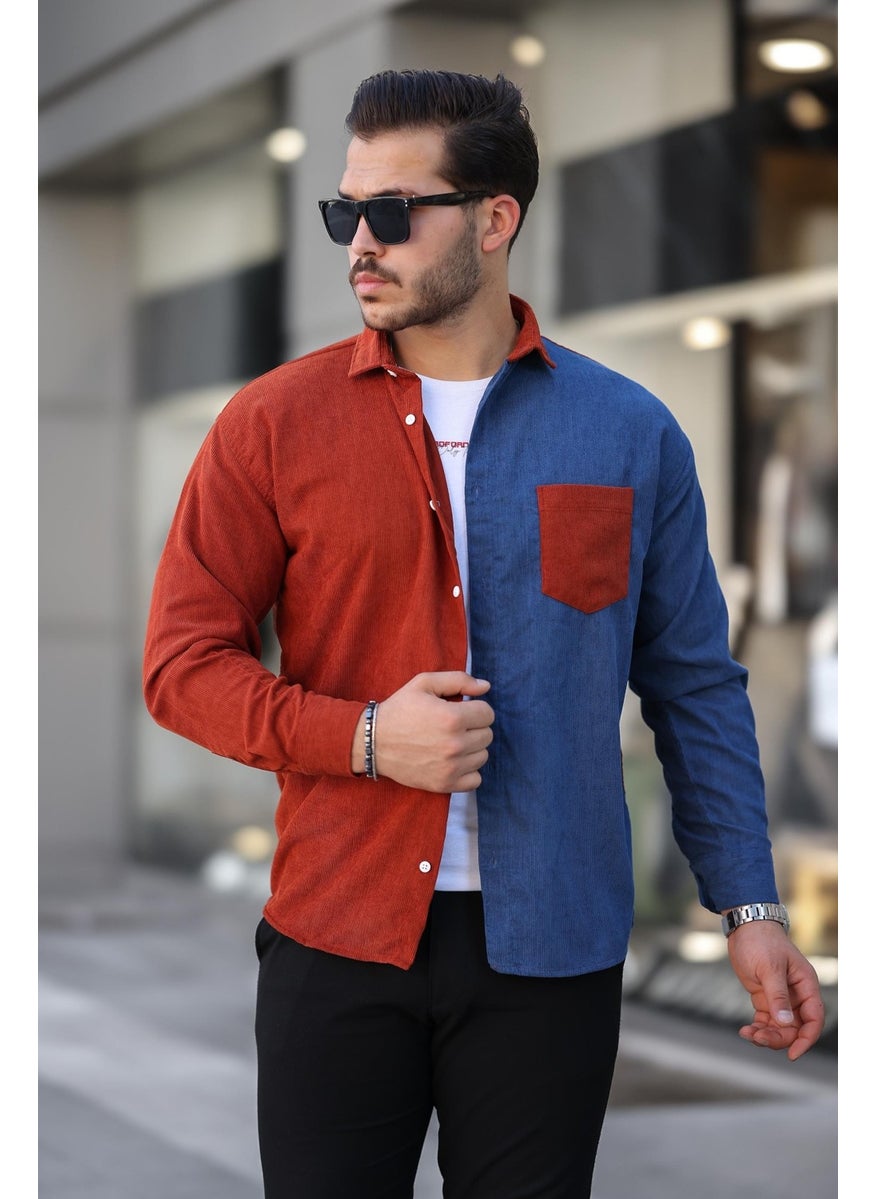 Contrast Two-Tone Corduroy Shirt Light Brick - pzsku/Z4F8E0FCDFB05E4C7E8CAZ/45/_/1741192096/43ed0995-40b0-4b30-8d49-1db188c405a2