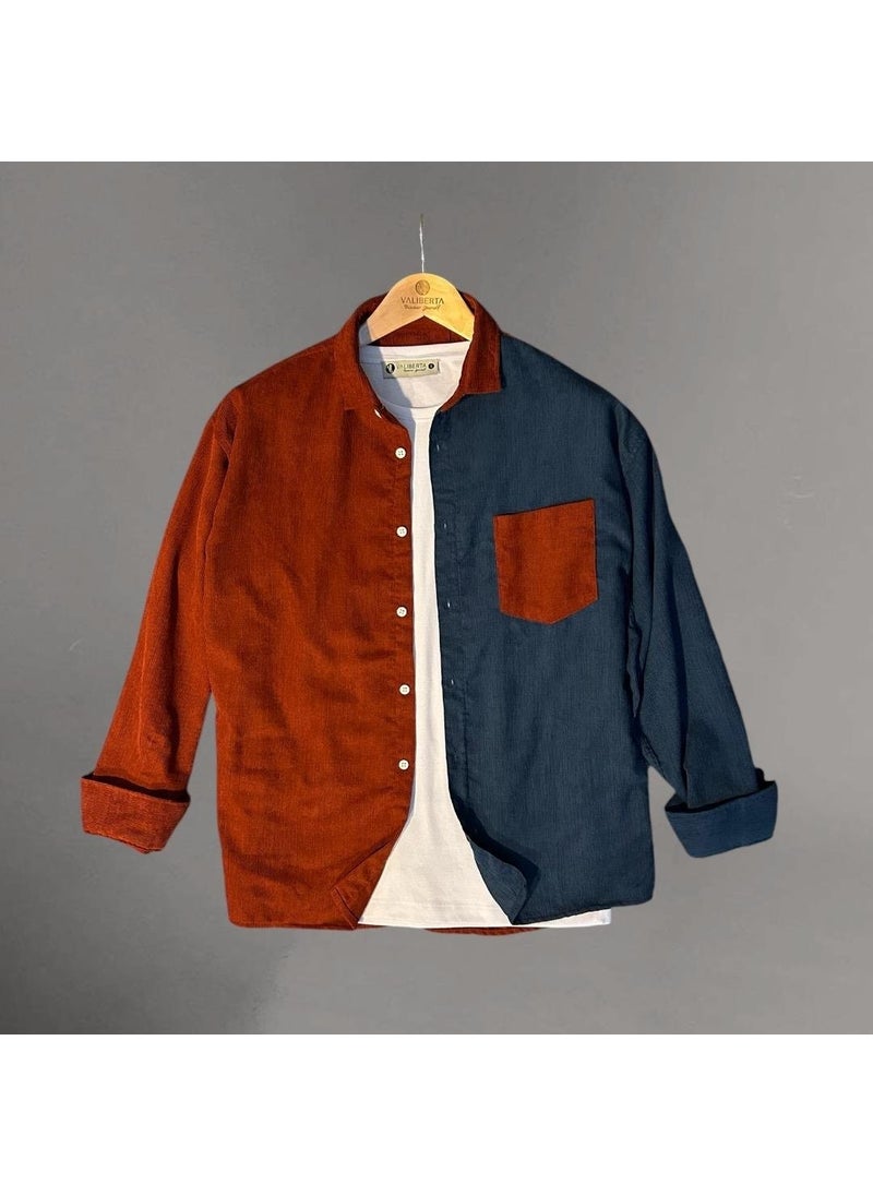 Contrast Two-Tone Corduroy Shirt Light Brick - pzsku/Z4F8E0FCDFB05E4C7E8CAZ/45/_/1741192098/8993ba2f-b3c9-4511-9ea3-fe1bffc9215e