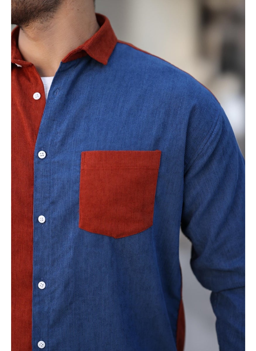 Contrast Two-Tone Corduroy Shirt Light Brick - pzsku/Z4F8E0FCDFB05E4C7E8CAZ/45/_/1741192100/14b550e6-92b4-4095-8877-ac70072d626f