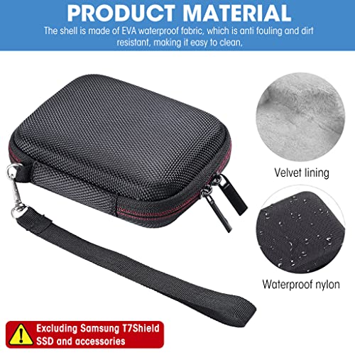 ZORBES Hard Carrying Case for Samsung T7 Shield,Eva Carrying Bag Ssd Portable Bag for Solid State Drive Waterproof Anti-Scratches Carrying Case for Samsung T7 Shield,Black - Image 4