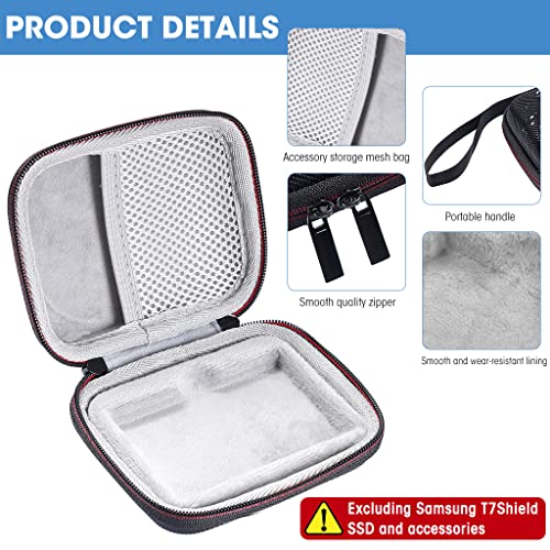 ZORBES Hard Carrying Case for Samsung T7 Shield,Eva Carrying Bag Ssd Portable Bag for Solid State Drive Waterproof Anti-Scratches Carrying Case for Samsung T7 Shield,Black - Image 5