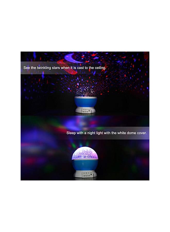 erorex TOPLUSS LED Night Light Moon and Star Romantic Rotating Sky Cover Projector (Blue) - Image 3