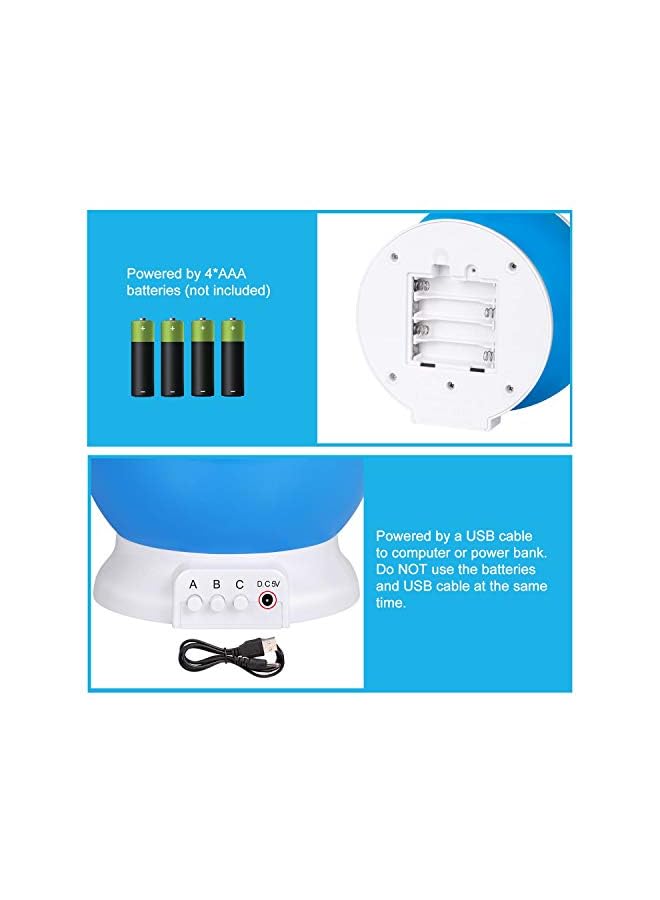 erorex TOPLUSS LED Night Light Moon and Star Romantic Rotating Sky Cover Projector (Blue) - Image 2