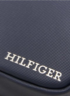 TOMMY HILFIGER Men's Hilfiger Monotype Logo Pique Small Washbag -  Pique textured finish, Blue  - Image 3