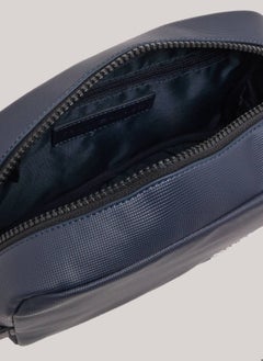 TOMMY HILFIGER Men's Hilfiger Monotype Logo Pique Small Washbag -  Pique textured finish, Blue  - Image 4