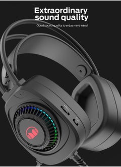 مونستر سماعة ألعاب MONSTER AiRMARS N5 Lite USB 7.1 صوت محيطي (PURE  MONSTER SOUND®) - ضوء ملون RGB - برامج تشغيل 50 مم - ميكروفون لإلغاء الضوضاء - للكمبيوتر الشخصي وأجهزة PS4 | أسود  - Image 3