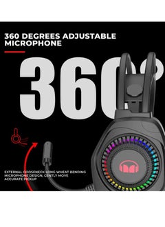 مونستر سماعة ألعاب MONSTER AiRMARS N5 Lite USB 7.1 صوت محيطي (PURE  MONSTER SOUND®) - ضوء ملون RGB - برامج تشغيل 50 مم - ميكروفون لإلغاء الضوضاء - للكمبيوتر الشخصي وأجهزة PS4 | أسود  - Image 2