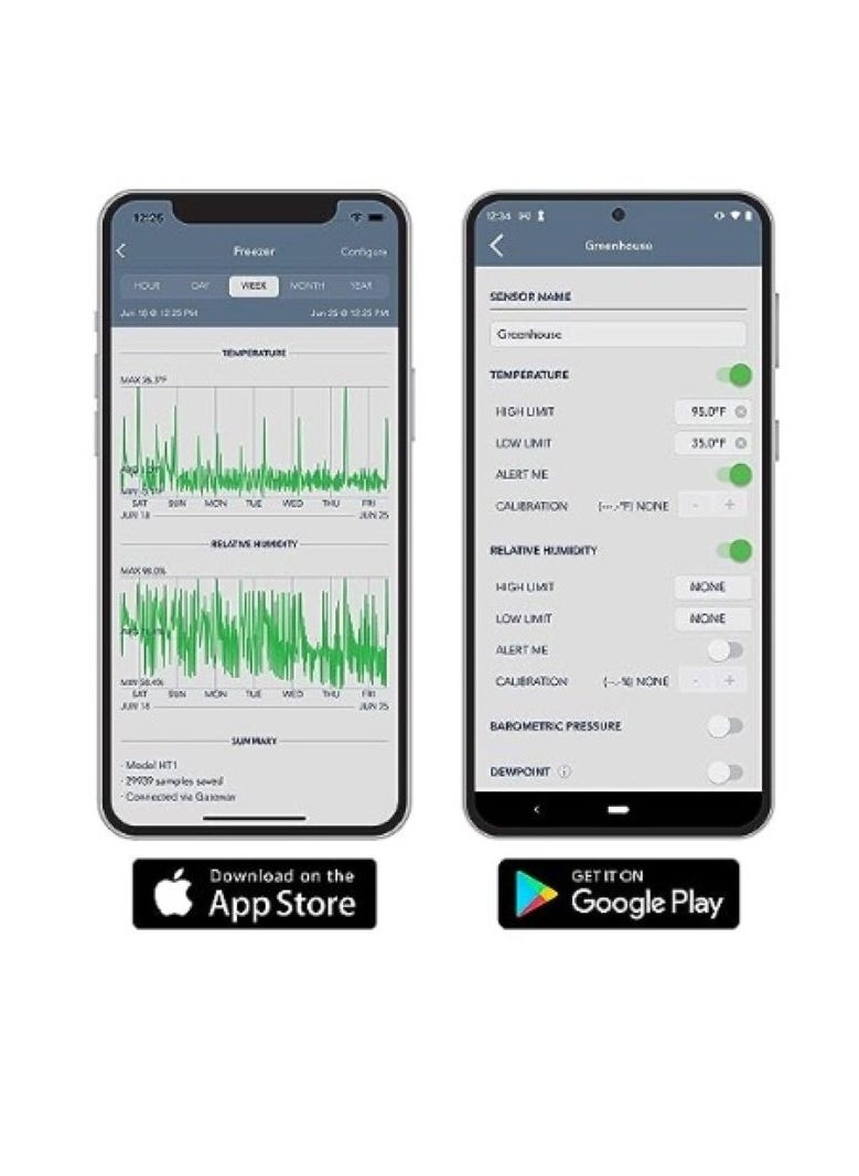 SensorPush HT.w Wireless Thermometer/Hygrometer Water-Resistant for iPhone/Android. USA Made Indoor/Outdoor Humidity/Temperature/Dewpoint/VPD Monitor/Logger. Smart Sensor with Alerts