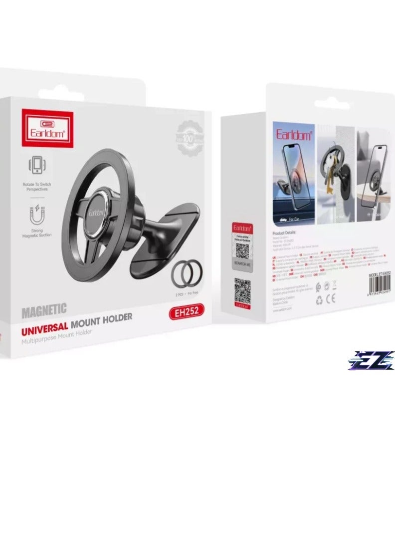 ELTRAZONE حامل سيارة مغناطيسي - أسود، تركيب آمن ومريح للهواتف الذكية - Image 2