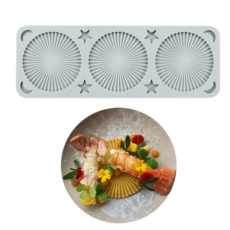 TUKE 3D Hollow Lace Fondant Molds Fruits Leaf Shape Lace Mat Party Cake Decoration Tool Cupcake Mat Silicone Molds for Polymer Clay Chocolate Baking Gummy Mould Shell_1096x388x02inch_O