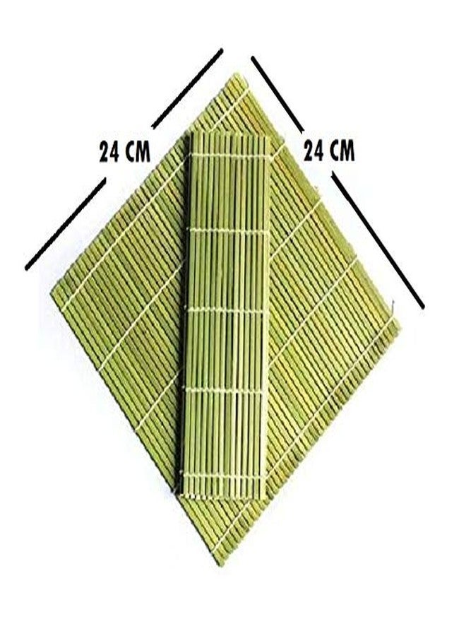 Craftacious Natural Bamboo Sushi Mat Cum Table Place Mat with Chopsticks (Sushi Mat with Bamboo Chopsticks, Pack of 2 Mat & 2 Pair Chopstics) - Image 3
