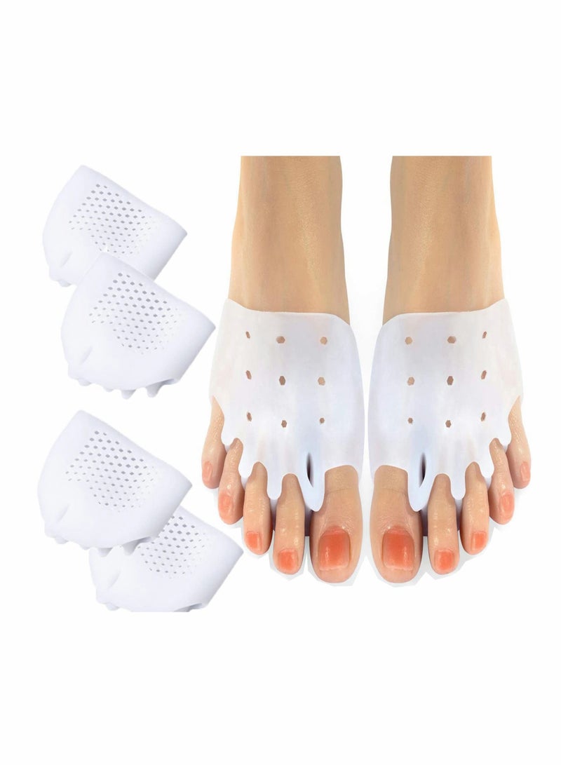 Excefore Gel Metatarsal Pads, Ball of Foot Cushions with Breathable Honeycomb Toe Separator Neuroma Callus Metatarsal Foot Pain Relief Bunion Forefoot Cushioning Relief Women (3Pairs) - Image 1