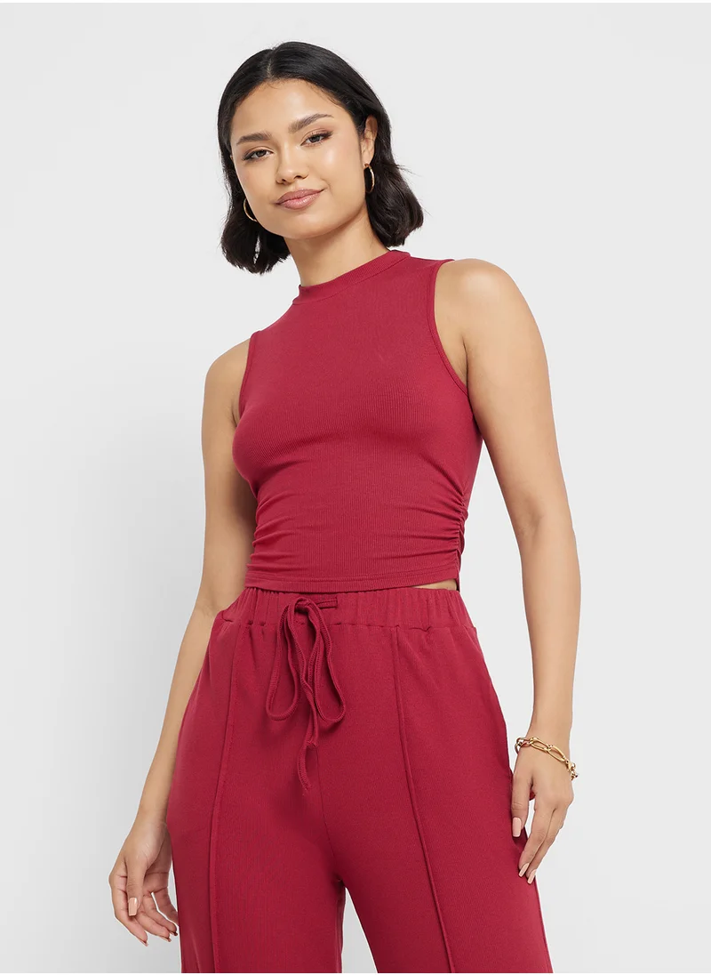 جينجر Fitted Vest & Drawstring Pant Lounge Set