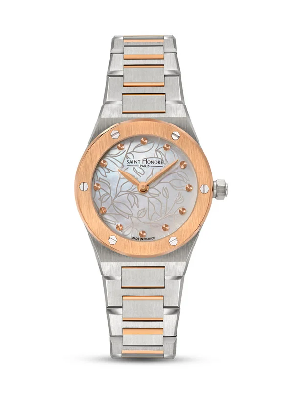 Saint Honore Paris Saint Honore Paris Analog Watch For Women, New Haussman Collection With Two Tone Rose Gold Stainless Steel Case & White Dial, 5 Atm-NH721125 6YBIR