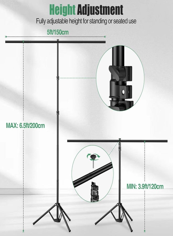 Qoolfoto Green Screen Backdrop Kit, 5×7ft Portable Greenscreen Background with Adjustable T-Shaped Stand, 5 Clamps, Carrying Bag for Parties, Streaming, Photography, Zoom, Gaming, Video Studio - Image 3