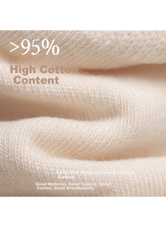 B&C.ROOM Cotton Bamboo House Men's Summer Mid-length Socks Antibacterial Cotton Odor-resistant Absorbent Breathable Short Socks Men's Spring And Summer Style 5 Pairs - Image 1